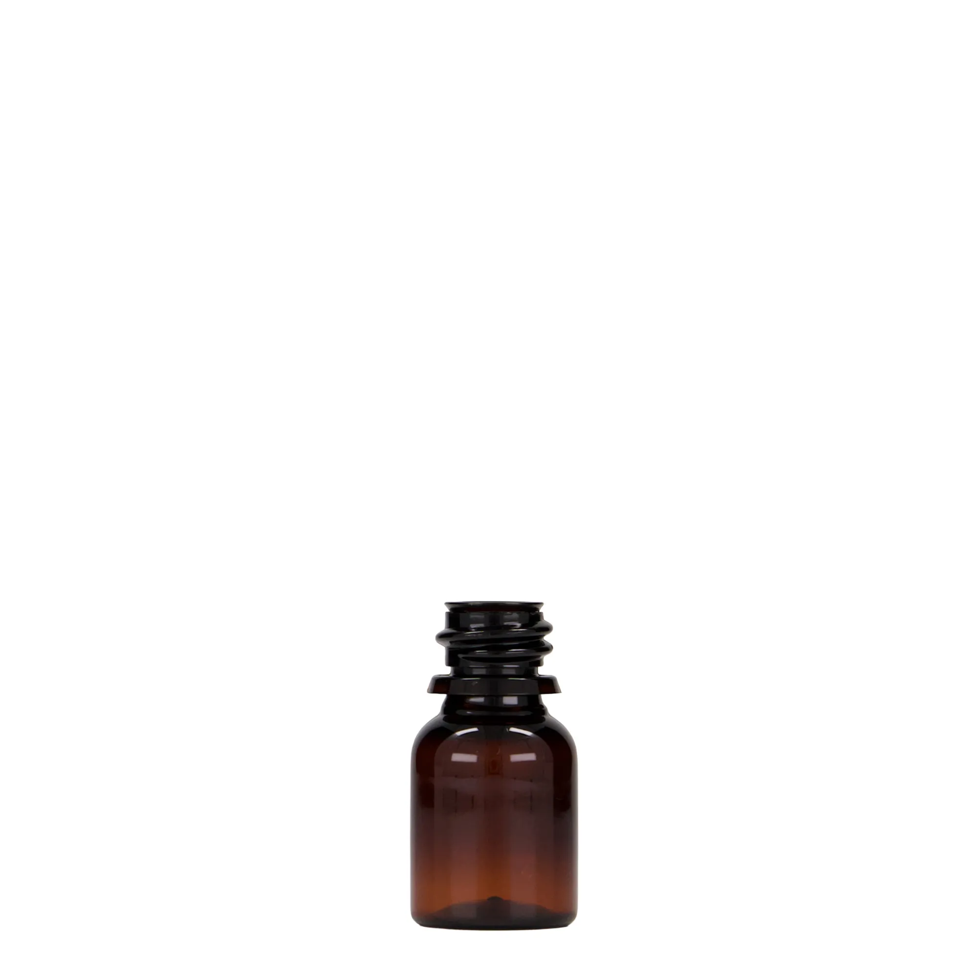 10 ml flacone medico in PET 'Easy Living', marrone, plastica, bocca: DIN 18