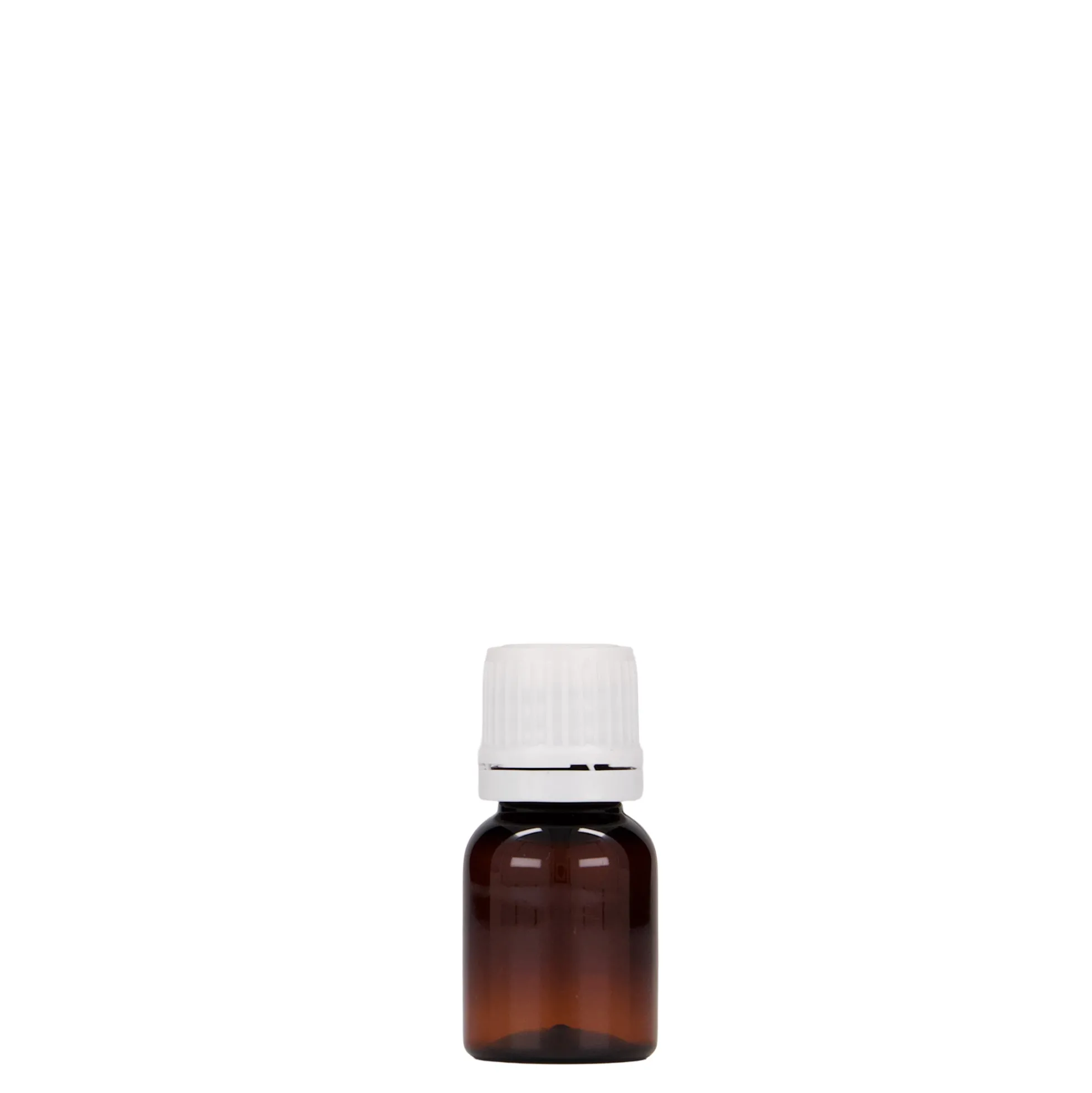 10 ml flacone medico in PET 'Easy Living', marrone, plastica, bocca: DIN 18