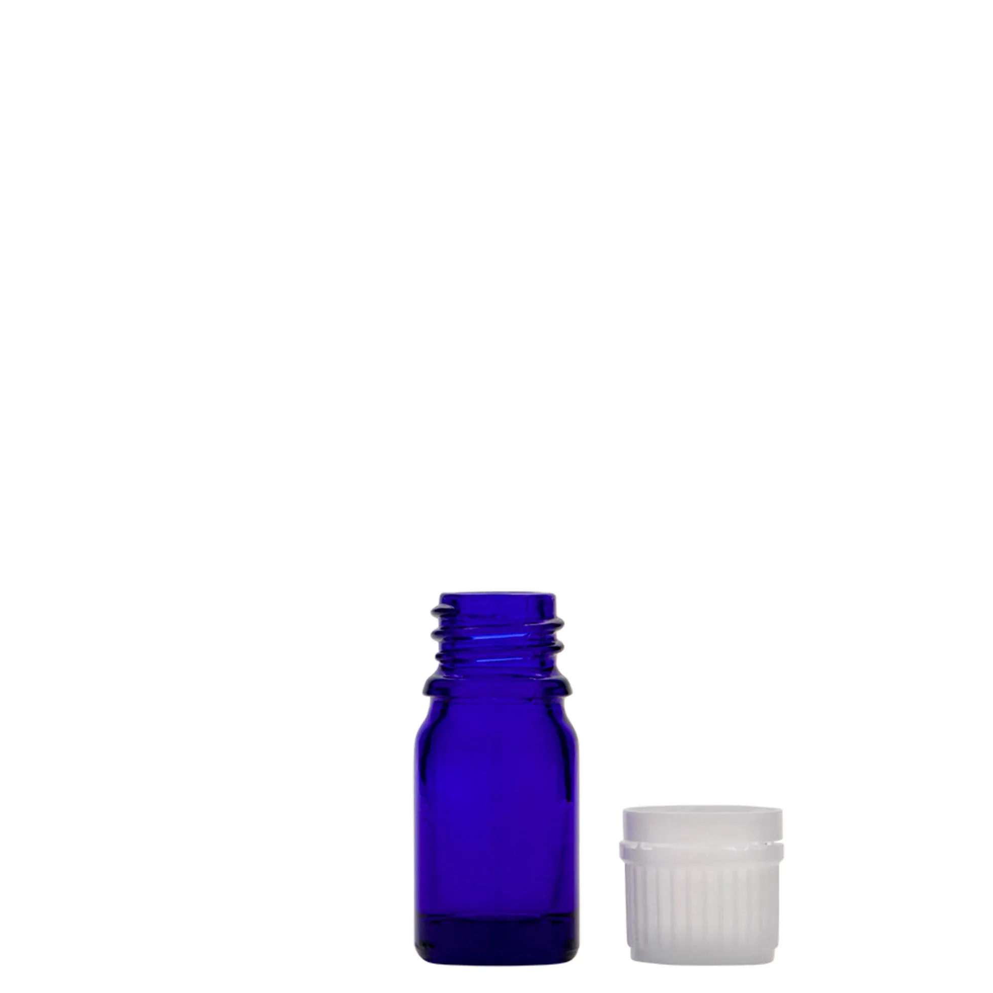 5 ml flacone medico, vetro, blu reale, bocca: DIN 18