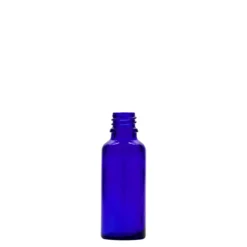 30 ml flacone medico, vetro, blu reale, bocca: DIN 18
