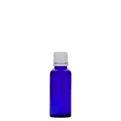 30 ml flacone medico, vetro, blu reale, bocca: DIN 18