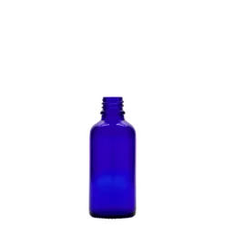 50 ml flacone medico, vetro, blu reale, bocca: DIN 18