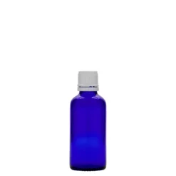 50 ml flacone medico, vetro, blu reale, bocca: DIN 18