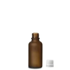 30 ml flacone medico, vetro, marrone satinato, bocca: DIN 18