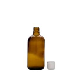 100 ml flacone medico, vetro, marrone, bocca: DIN 18