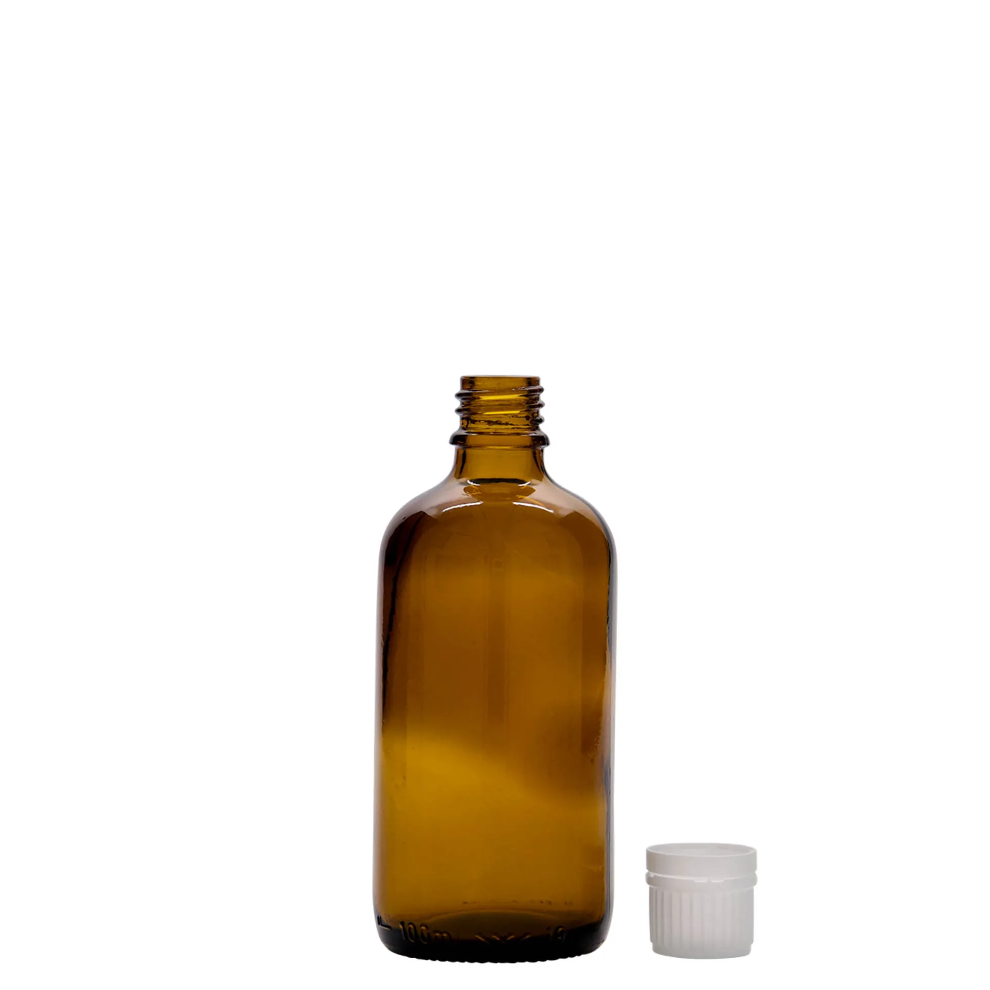 100 ml flacone medico, vetro, marrone, bocca: DIN 18