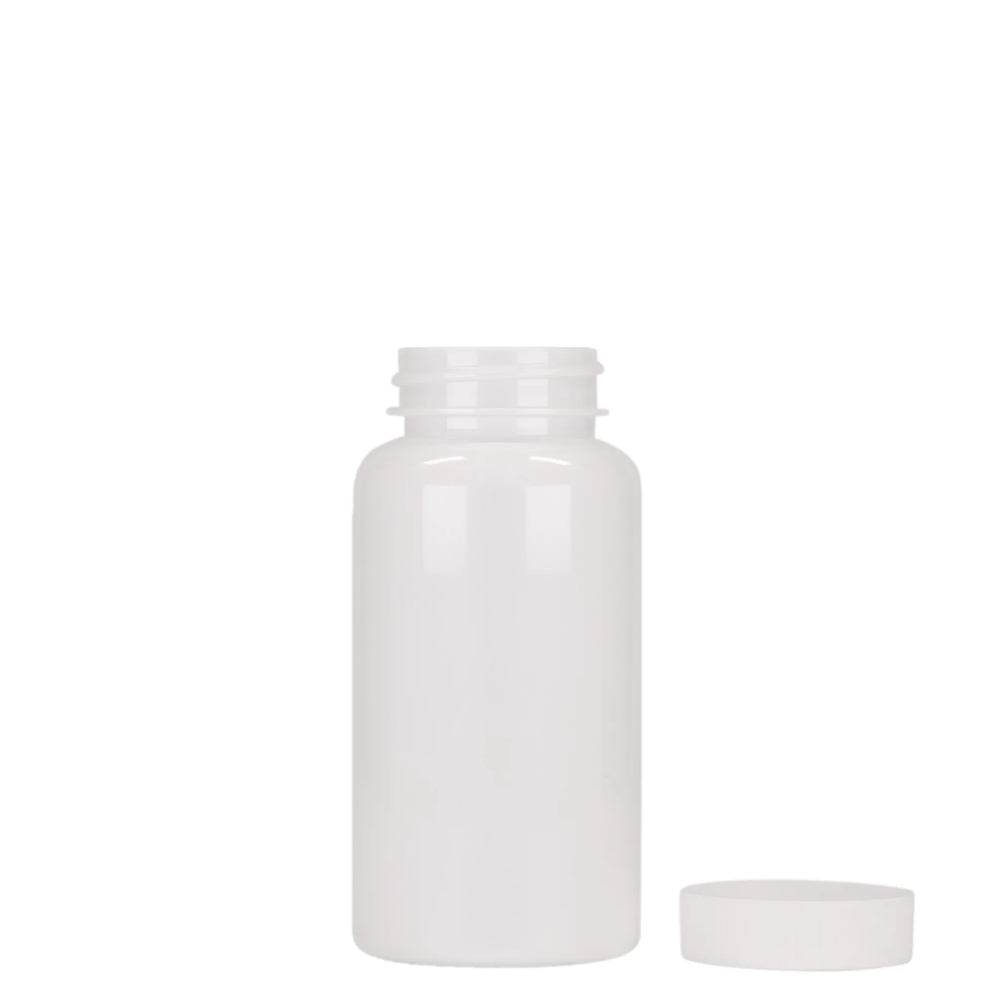 150 ml flacone PET, plastica, bianco, bocca: 38/400