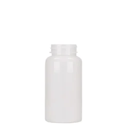 150 ml flacone PET, plastica, bianco, bocca: 38/400