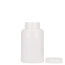 250 ml flacone PET, plastica, bianco, bocca: 45/400