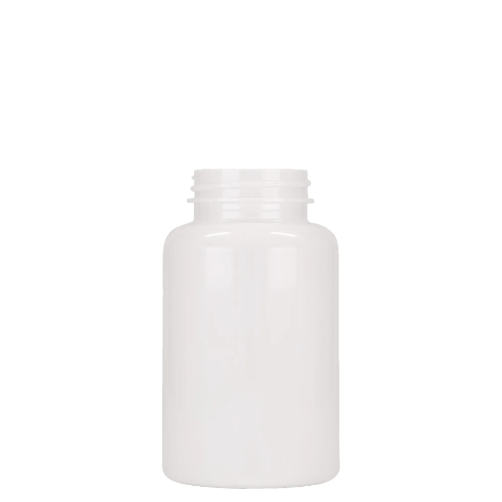 250 ml flacone PET, plastica, bianco, bocca: 45/400