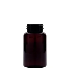200 ml flacone PET, plastica, marrone, bocca: 45/400