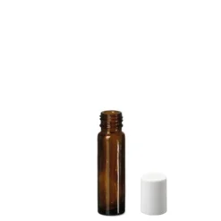 10 ml flacone roll-on, vetro, marrone, bocca: chiusura a vite
