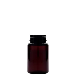 75 ml PET-Packer, plastica, marrone, bocca: 38/400