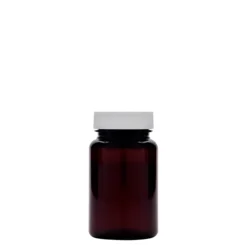 75 ml PET-Packer, plastica, marrone, bocca: 38/400