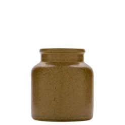270 ml vaso in gres, ceramica, marrone-cristallo, bocca: coperchio a calotta