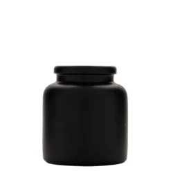 270 ml vaso in gres, ceramica, nero, bocca: coperchio a calotta