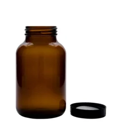 1.000 ml Vetro a bocca larga, marrone, bocca: DIN 68