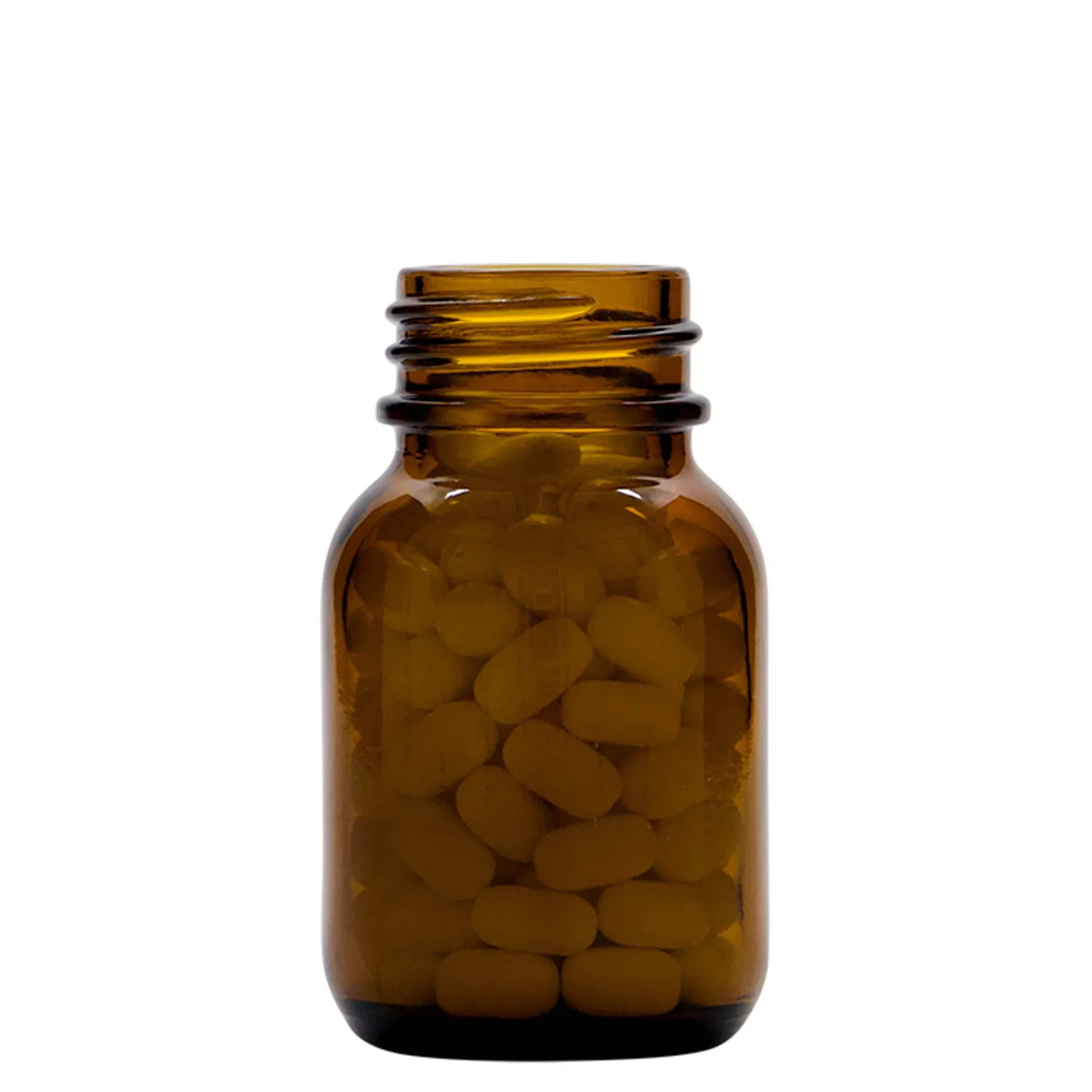 50 ml Vetro a collo largo, marrone, bocca: DIN 32