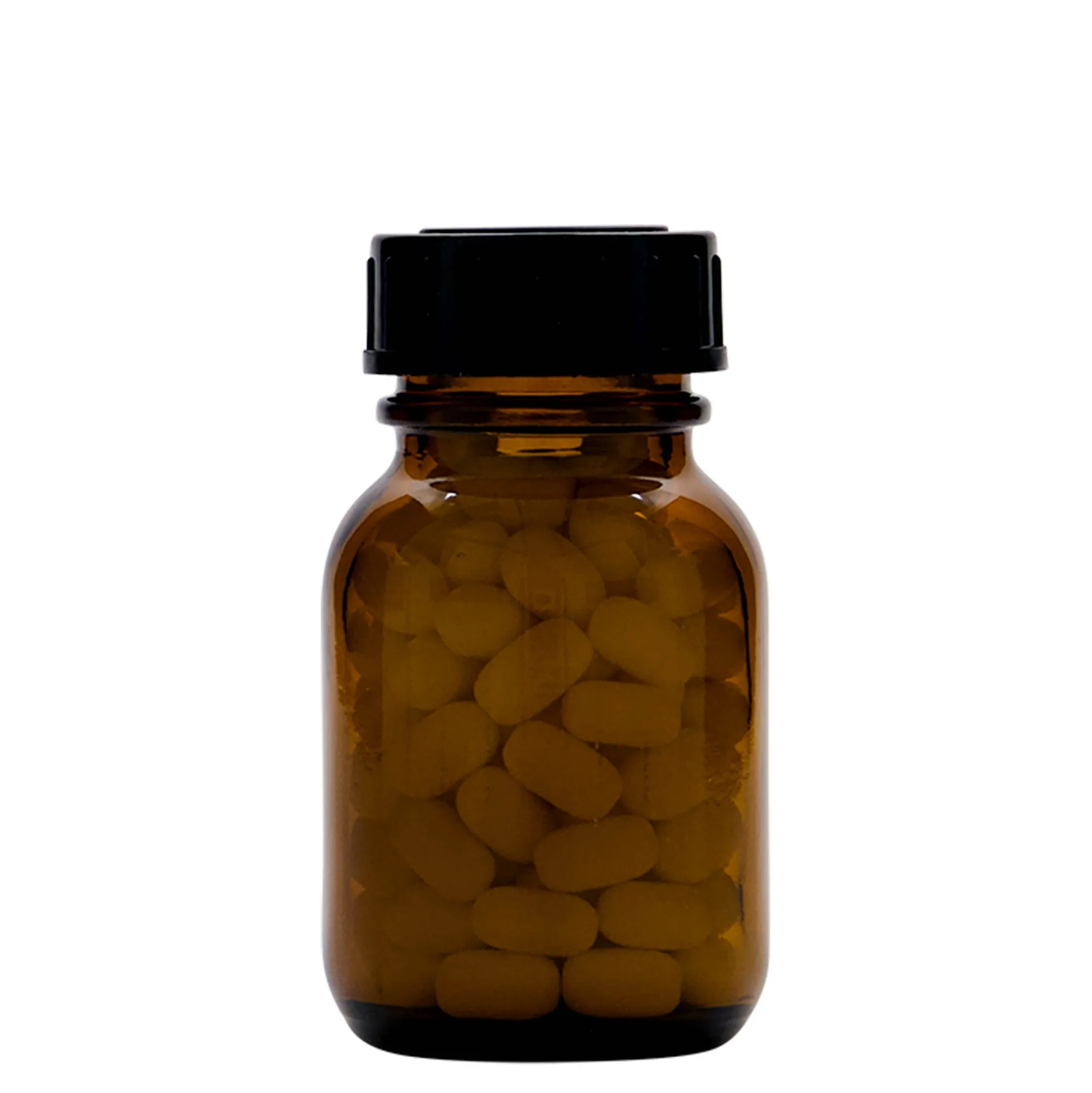 50 ml Vetro a collo largo, marrone, bocca: DIN 32
