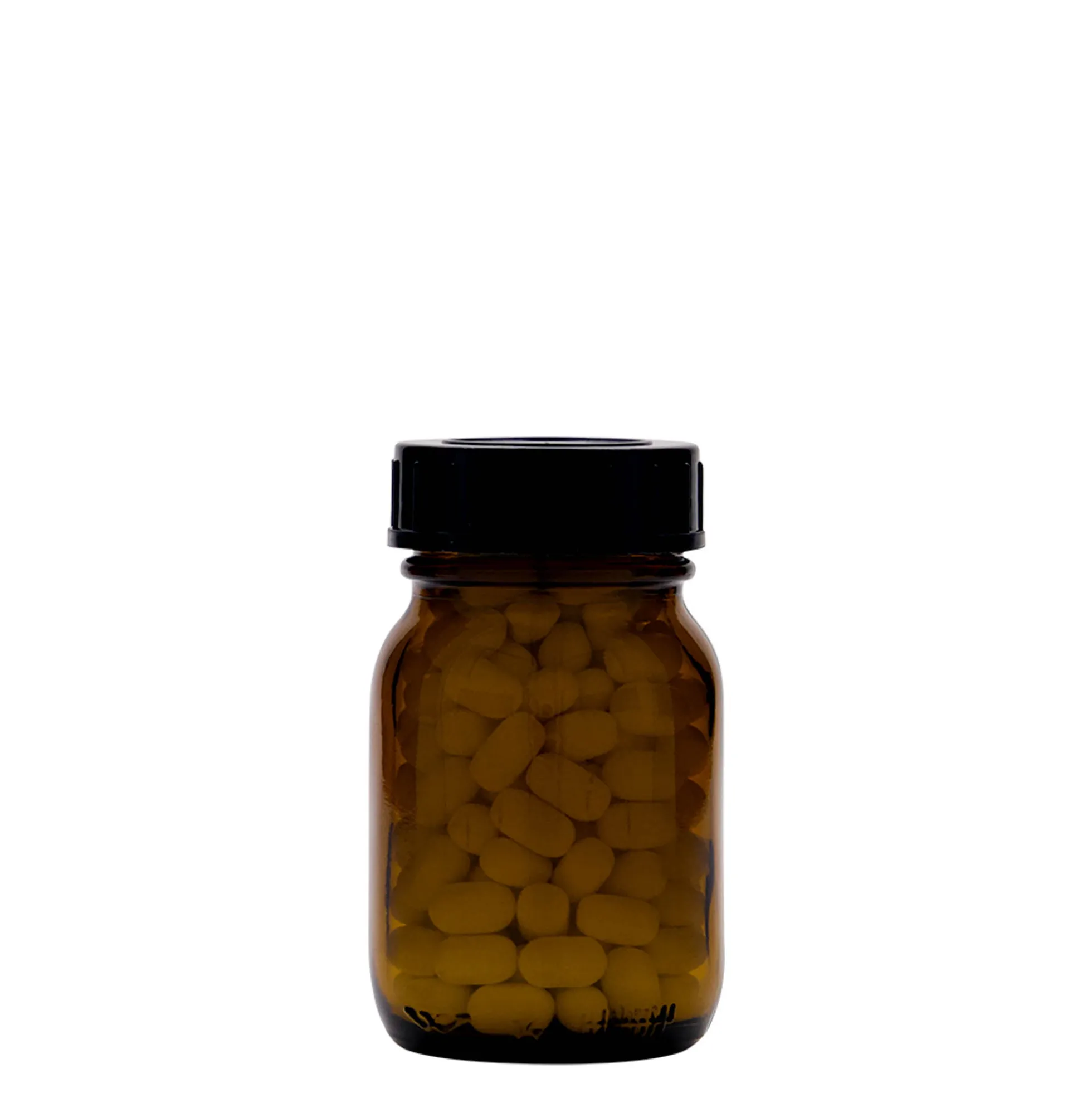 75 ml Vetro a collo largo, marrone, bocca: DIN 40