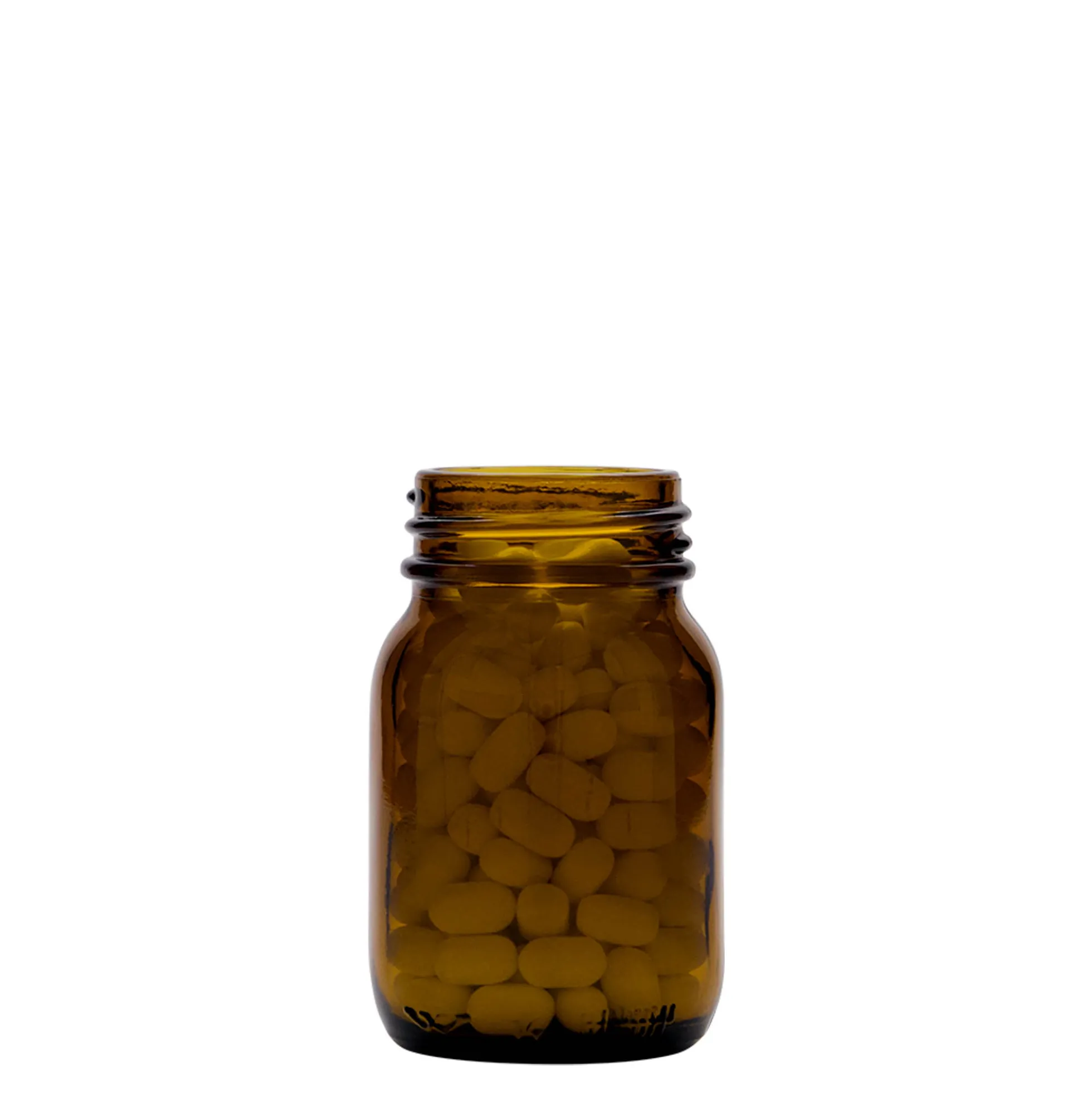 75 ml Vetro a collo largo, marrone, bocca: DIN 40