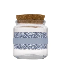 750 ml Vetro con tappo di sughero 'Giara', motivo: Naturalmente blu, bocca: sughero