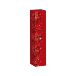 Scatola regalo 'Cristalli di ghiaccio scintillanti', quadrata, carta, rossa
