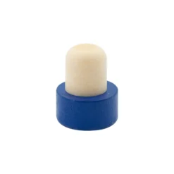 Tappo a manico 19 mm, legno/plastica, blu, per bocca: sughero