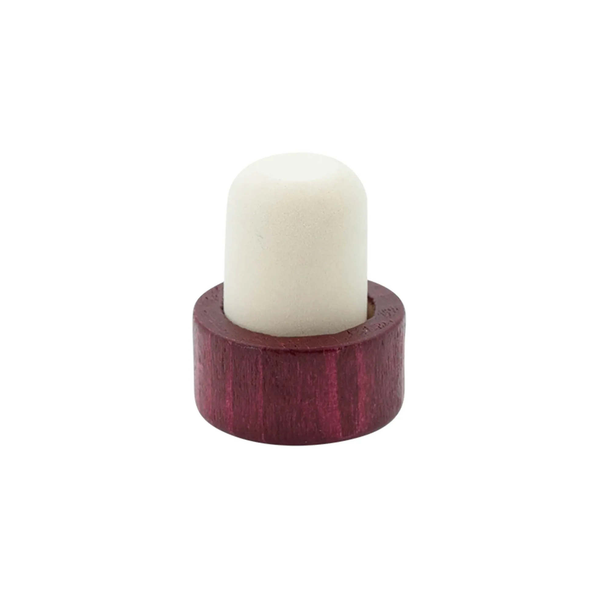 Tappo a manico 19 mm, legno/plastica, bordeaux, per bocca: sughero
