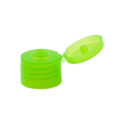 Tappo a vite con cerniera a ribalta, plastica PP, verde, per bocca: 24/410