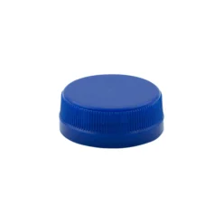 Tappo a vite con filetto doppio, plastica PE, blu, per bocca: PET 38 mm
