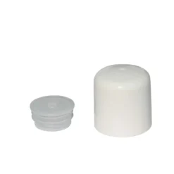 Tappo a vite con inserto per siringa, plastica PP, bianco, per bocca: 24/410