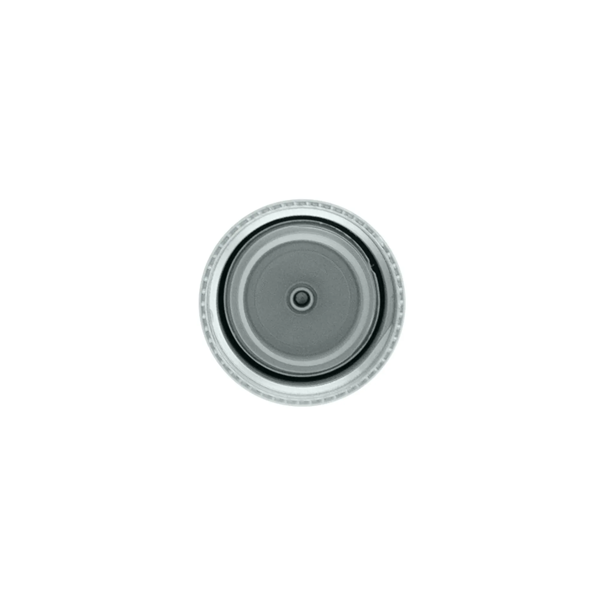 Tappo a vite con inserto per siringa, plastica PP, argento, per bocca: 24/410