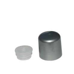 Tappo a vite con inserto per siringa, plastica PP, argento, per bocca: 24/410