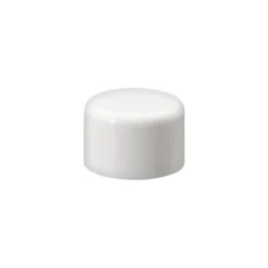 Tappo a vite per bottiglia rotonda con inserto a siringa, plastica PE, bianco, per bocca: DIN 18