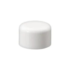 Tappo a vite per bottiglia rotonda con inserto a siringa, plastica PE, bianco, per bocca: DIN 18