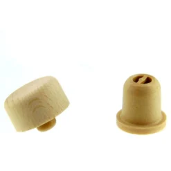 Tappo con impugnatura e apertura dosatrice 19 mm, legno/plastica, beige, per bocca: sughero