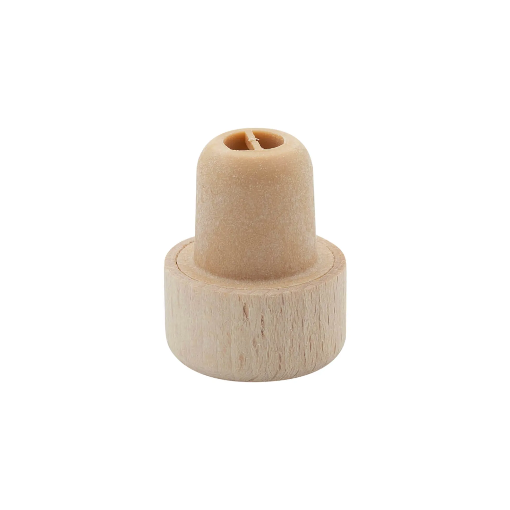 Tappo con impugnatura e apertura dosatrice 19 mm, legno/plastica, beige, per bocca: sughero