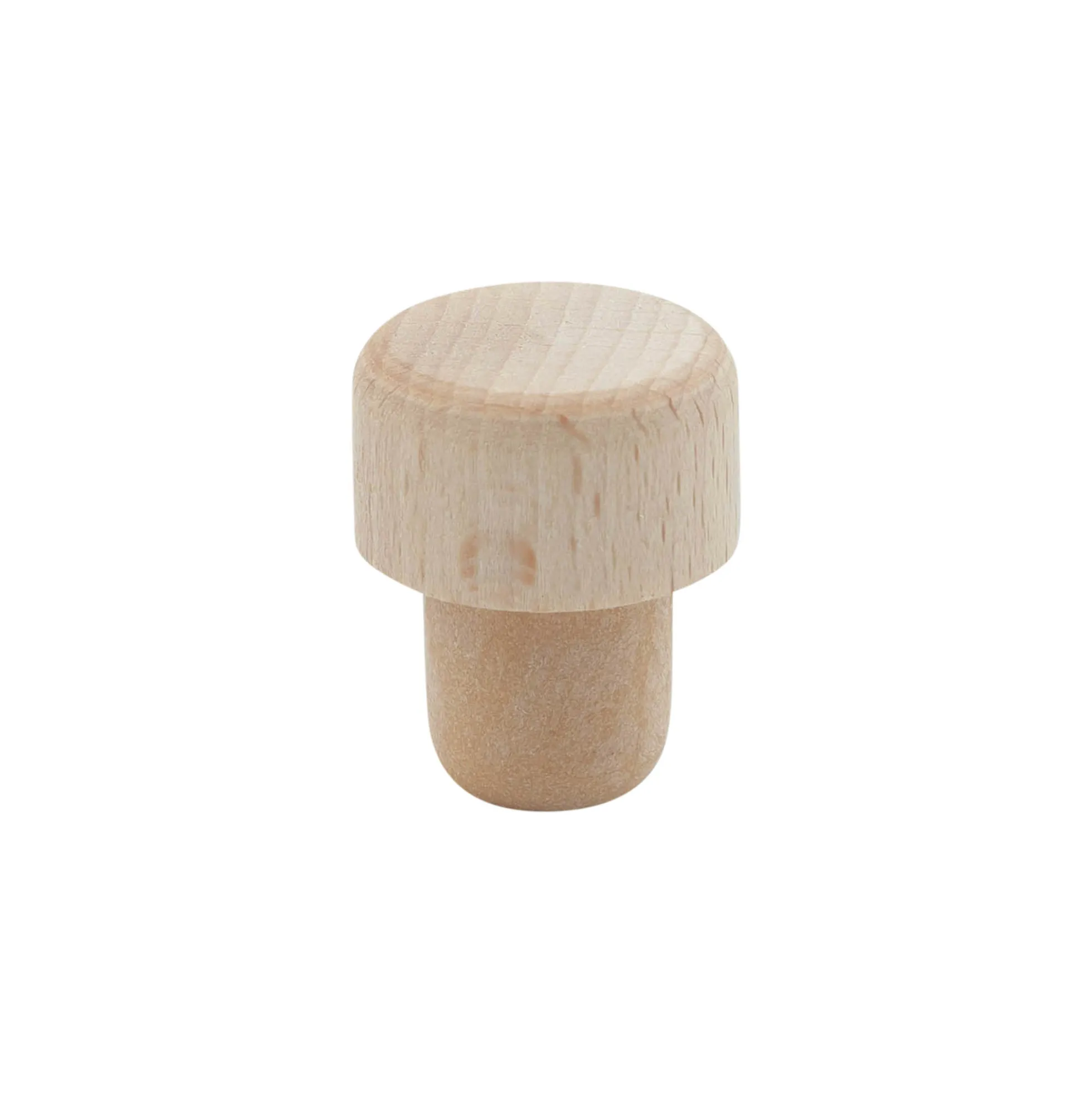 Tappo con impugnatura e apertura dosatrice 19 mm, legno/plastica, beige, per bocca: sughero