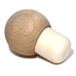Tappo con impugnatura 19 mm 'Sfera', legno/plastica, per bocca: sughero