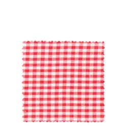Tovaglietta quadrata a quadretti 12x12, tessuto, rossa, bocca: TO38-TO53