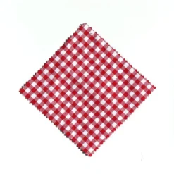 Tovaglietta quadrata a quadretti 15x15, tessuto, rossa, bocca: TO58-TO82