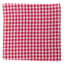 Tovaglietta quadrata a quadretti 15x15, tessuto, rossa, bocca: TO58-TO82