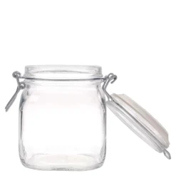 Vaso con chiusura a leva da 750 ml 'Fido', quadrato, bocca: chiusura a leva
