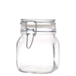 Vaso con chiusura a leva da 750 ml 'Fido', quadrato, bocca: chiusura a leva