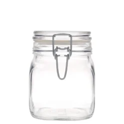 Vaso con chiusura a leva da 750 ml 'Fido', quadrato, bocca: chiusura a leva