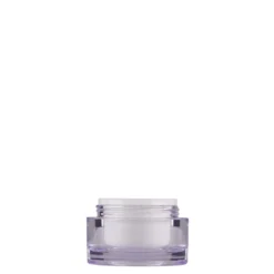 Vaso da 10 ml, plastica SAN, bianco, bocca: chiusura a vite