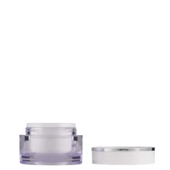 Vaso da 10 ml, plastica SAN, bianco, bocca: chiusura a vite