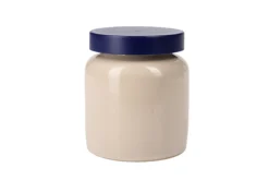 Vaso in gres da 270 ml, ceramica, beige, bocca: coperchio a calotta