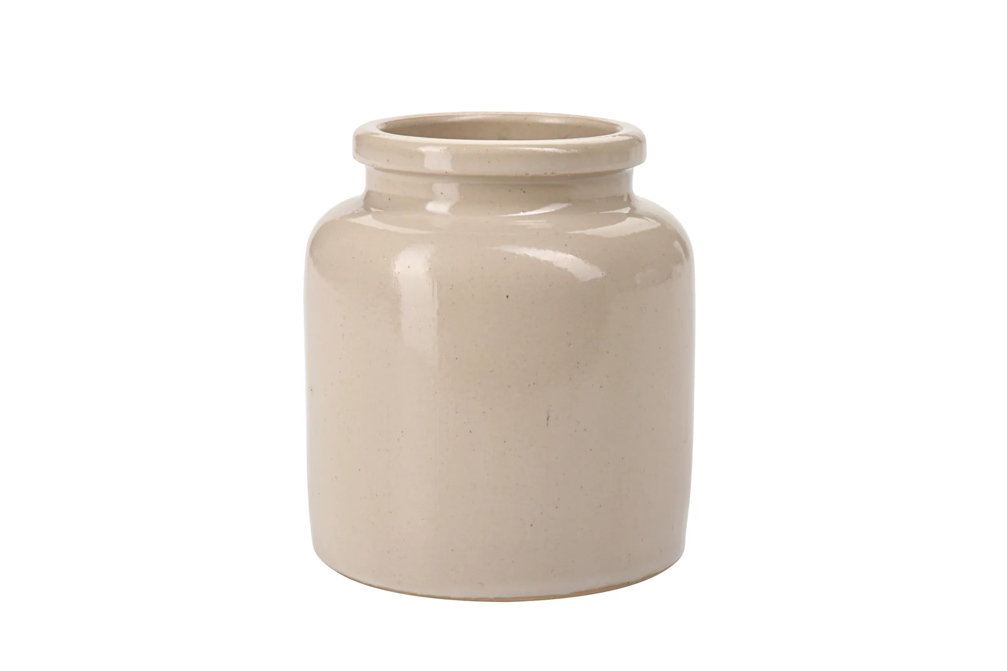 Vaso in gres da 270 ml, ceramica, beige, bocca: coperchio a calotta